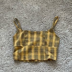 Cropped Plaid Tank Top